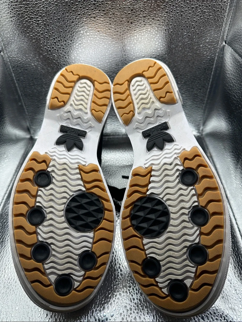 Adidas grunge Black Canvas High-Top Platform Sneakers with White Sole